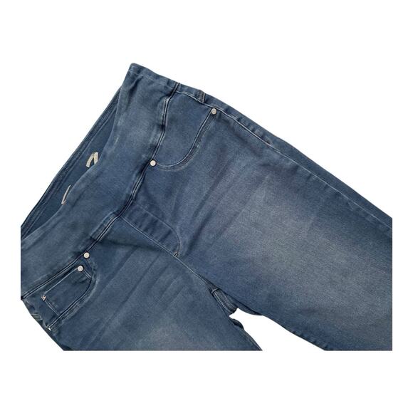 SEVEN 7 Womens Plus Size 14W Pull On Cropped Capri Tummy Toner Blue Jeans - Picture 5 of 6